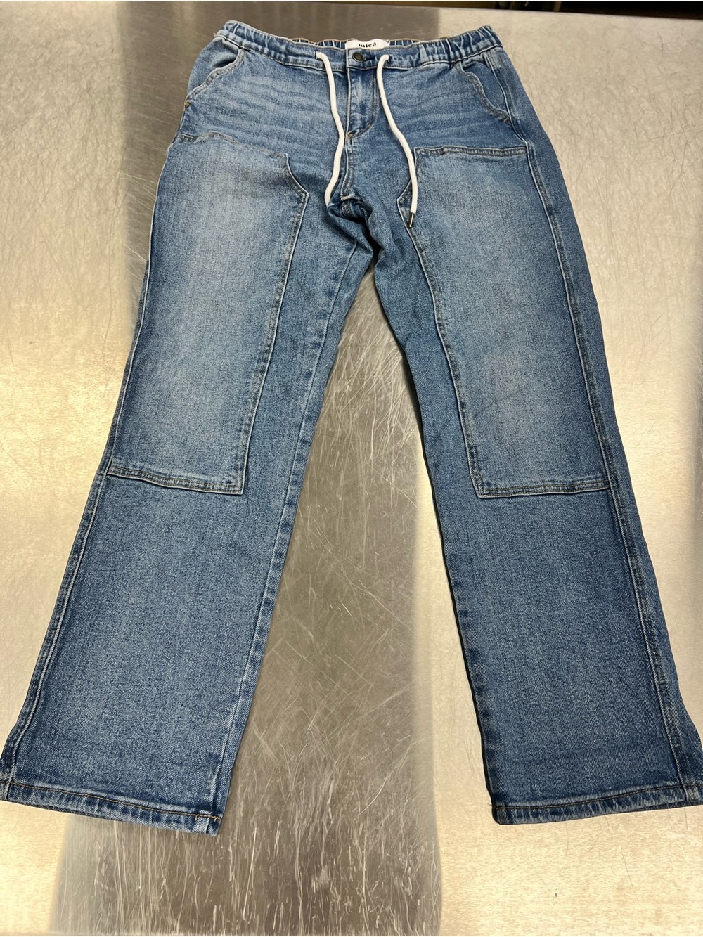 Mica Straight-Leg Drawstring Waist Reinforced Thigh Jeans Women’s Large
